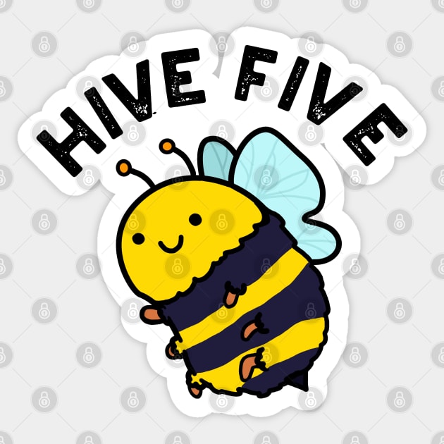 Hive Five Cute High Five Bee PUn Sticker by punnybone